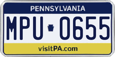 PA license plate MPU0655