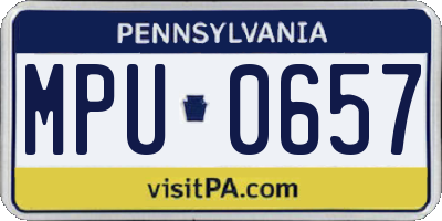 PA license plate MPU0657