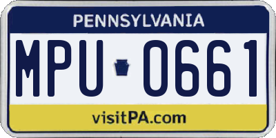 PA license plate MPU0661