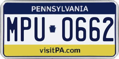 PA license plate MPU0662