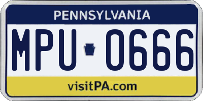 PA license plate MPU0666