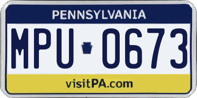PA license plate MPU0673