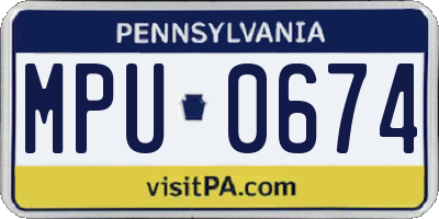 PA license plate MPU0674