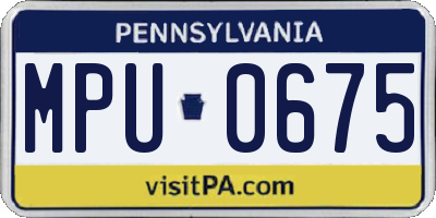 PA license plate MPU0675