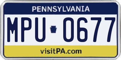 PA license plate MPU0677