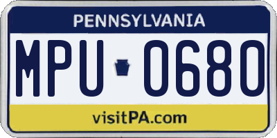 PA license plate MPU0680