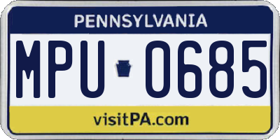 PA license plate MPU0685
