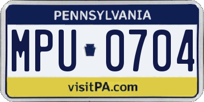 PA license plate MPU0704
