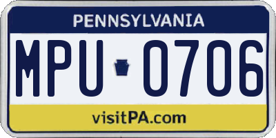 PA license plate MPU0706