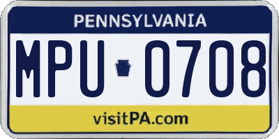 PA license plate MPU0708