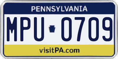 PA license plate MPU0709