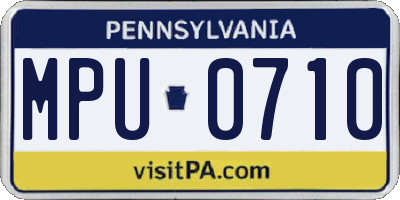 PA license plate MPU0710