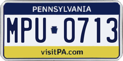 PA license plate MPU0713