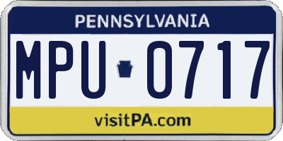 PA license plate MPU0717
