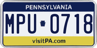 PA license plate MPU0718