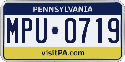 PA license plate MPU0719