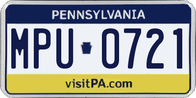 PA license plate MPU0721