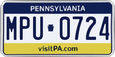 PA license plate MPU0724