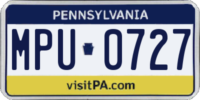 PA license plate MPU0727