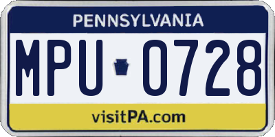 PA license plate MPU0728