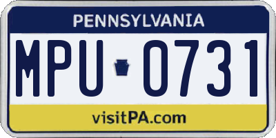 PA license plate MPU0731