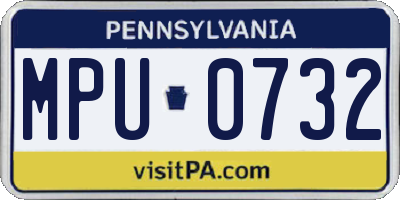 PA license plate MPU0732