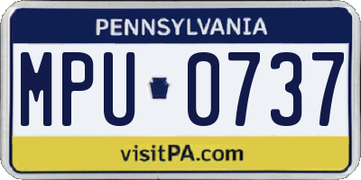 PA license plate MPU0737