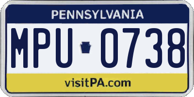PA license plate MPU0738