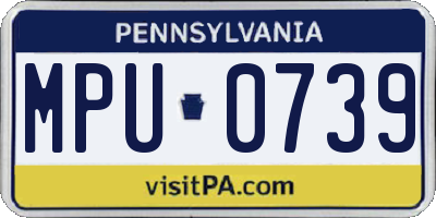 PA license plate MPU0739