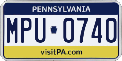 PA license plate MPU0740