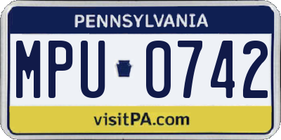 PA license plate MPU0742