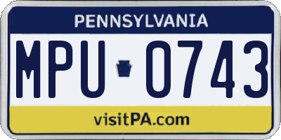 PA license plate MPU0743