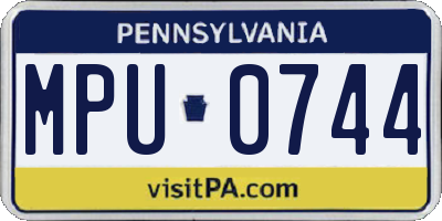 PA license plate MPU0744