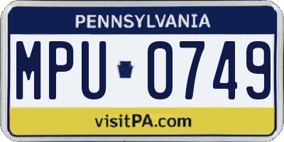 PA license plate MPU0749
