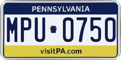 PA license plate MPU0750