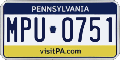PA license plate MPU0751