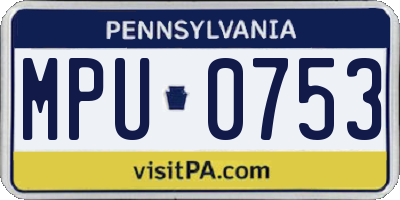 PA license plate MPU0753