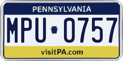 PA license plate MPU0757