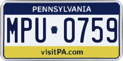 PA license plate MPU0759