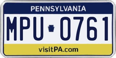 PA license plate MPU0761