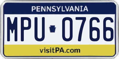 PA license plate MPU0766