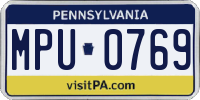 PA license plate MPU0769