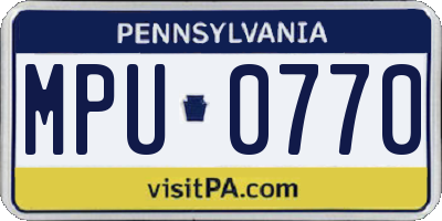 PA license plate MPU0770