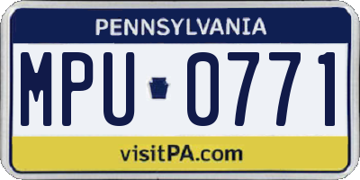 PA license plate MPU0771
