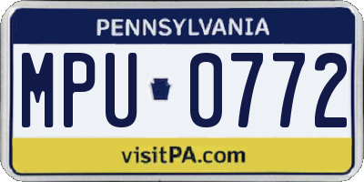 PA license plate MPU0772