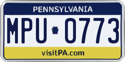 PA license plate MPU0773