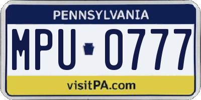 PA license plate MPU0777