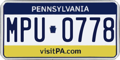 PA license plate MPU0778
