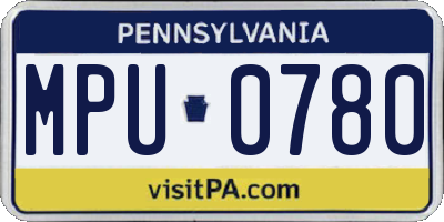 PA license plate MPU0780