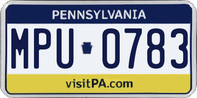 PA license plate MPU0783